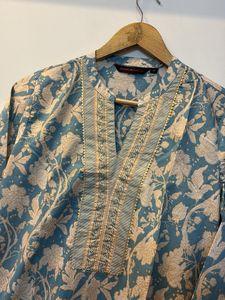 Floral Blue Kurta