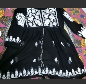 Black and White Chikankari Kurta