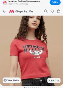 Ginger By lifestyle Red Stitch Aloha  T-Shi
