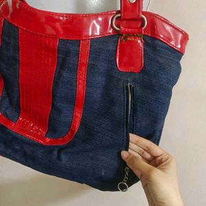 🆕 Red &amp; Denim Handbag