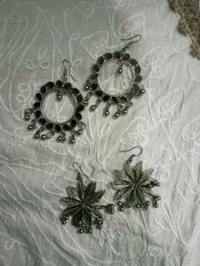 Oxidized Silver bohot Earrings