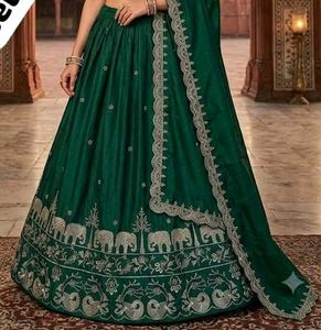 Beautiful Emerald Green Lehenga Choli