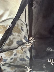 Elegant Black Kurta with White Floral Embroidery