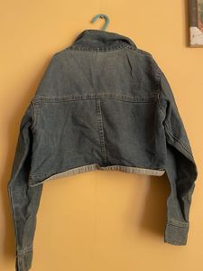 Women's Blue Denim Cropped Jacket