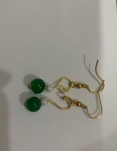 Green Jade Bead Earrings