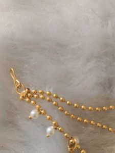 Elegant Pearl &amp; Gold Tone Ear Chain