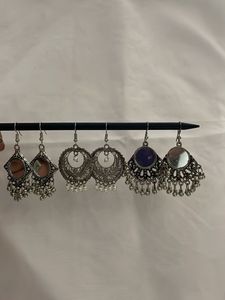 3 Boho Ethnic Earrings Set