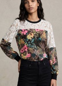 Floral Print Lace Top