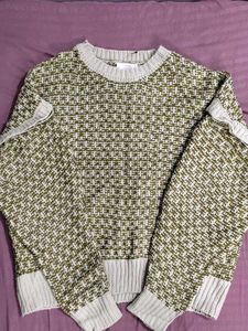Olive & Beige Knit Sweater