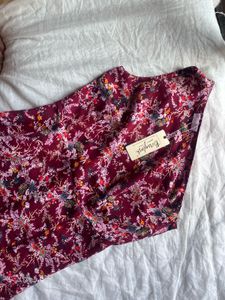 Burgundy Floral One-Shoulder Maxi Dress