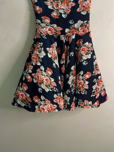 Strapless Floral Fit &amp; Flare Dress