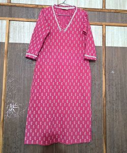 Stylish Pink Printed Kurta
