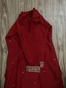 Elegant Red Embroidered Kurta