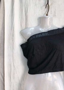 IVY PARK Black One-Shoulder Crop Top