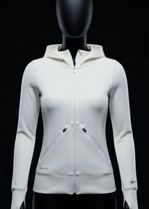 Cream Nike Dri-FIT Zip-Up Hoodie