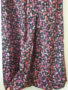 Floral Midi Dress - Puff Sleeves &amp; Tie Back