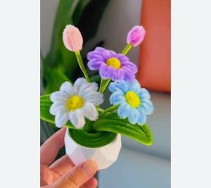 cute doll and flower in handmade