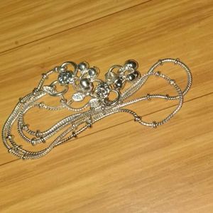 4 combo of Elegant Silver Anklet with Bells