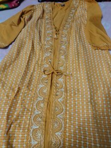 Embroidered Yellow Kurta