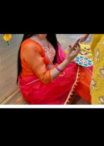 Elegant Orange Kurta Set without duptta