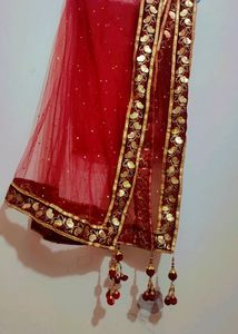 Mehroon Net Party Wear Dupatta
