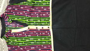 Black pure cotton branded  Kurta with Embroidered