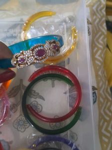 Colorful Plastic Bangle Bracelets (Lot of 9)