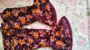 Floral Print Kurta &amp; Skirt Plazzo Set