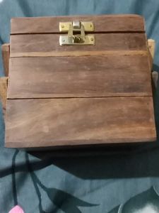 Vintage Carved Wooden Jwellery Box ..