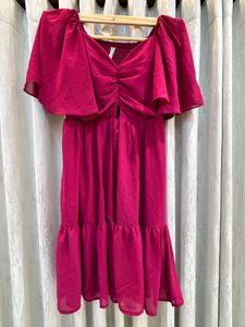 Chic Pink Dress with Ruffle Detail