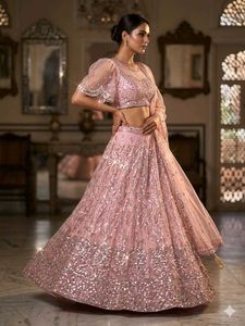 Stunning Pink Sequinned Lehenga Choli