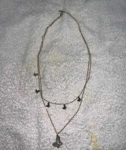 Golden Layered Stainless Steel Butterfly Necklace