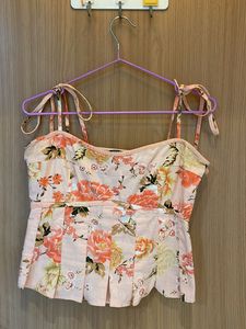 Pink Floral Tie-Up Top 🌸