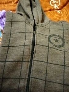 Stylish Men's Grey Checkered Hoodie