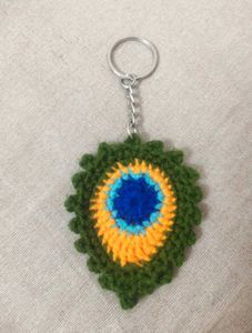 Handmade Peacock Feather Keychain