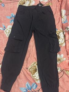 Black Cargo Jogger Pants
