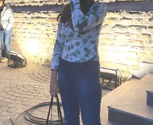 Tie-Dye Long Sleeve Mock Neck Top