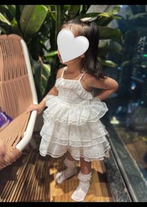 Adorable White Party Dress for Girls