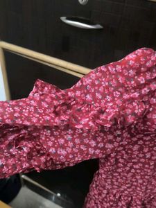 Chic Floral Print Ruffled Dress frock