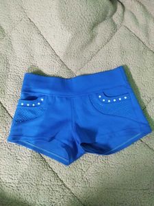 Blue Embellished Shorts