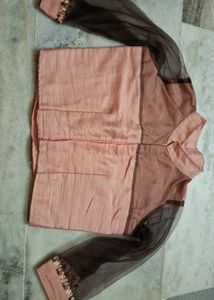 Elegant Ethnic Kurta with Net Detail