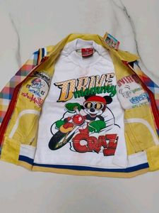 Kids Yellow Racing Champion Jacket &amp; Jeans Set