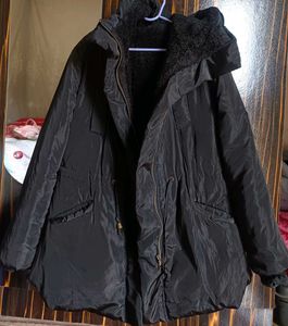Black Winter Jacket with Fur Lining