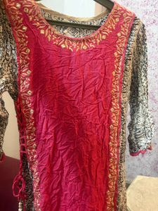 Elegant Pink &amp; White Kurta