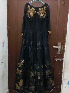 Elegant Black Embroidered Gown