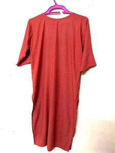Women's Embroided Long Coral Kurti