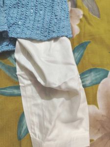 sky blue embroiderd pthani suit for kids