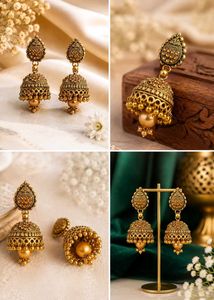Antique Gold Jhumka Earrings