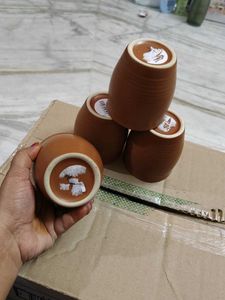 unused Terracotta Tea Cups - Set of 4