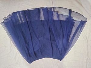 Blue Flared Net Skirt
